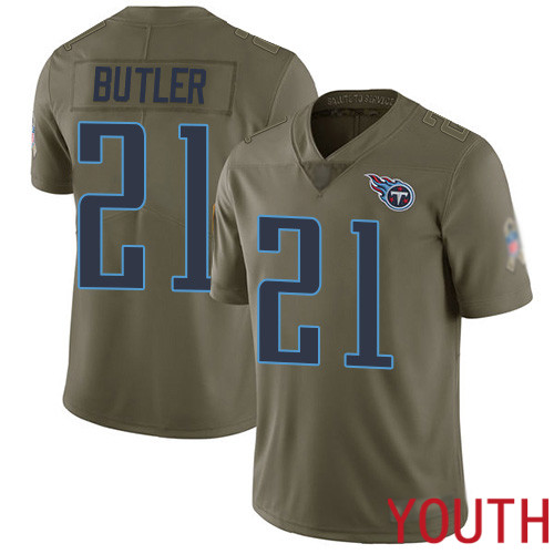 Tennessee Titans Limited Olive Youth Malcolm Butler Jersey NFL Football #21 2017 Salute to Service->tennessee titans->NFL Jersey
